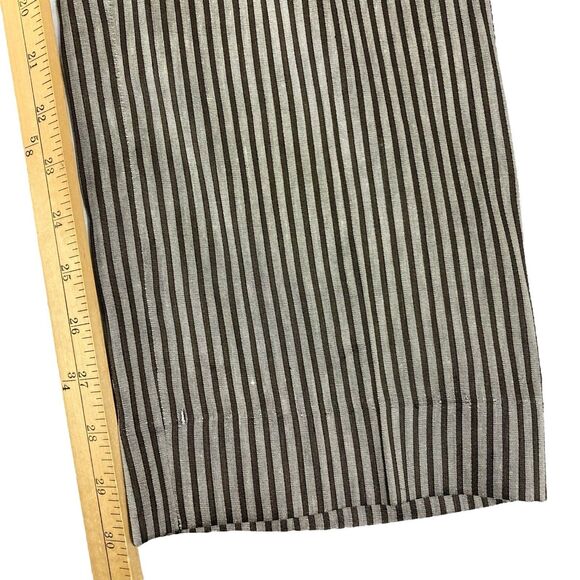 Max Mara Pants Womens Sz 2 Straight Leg Linen Silk Striped Classic Modern Career - Picture 14 of 16